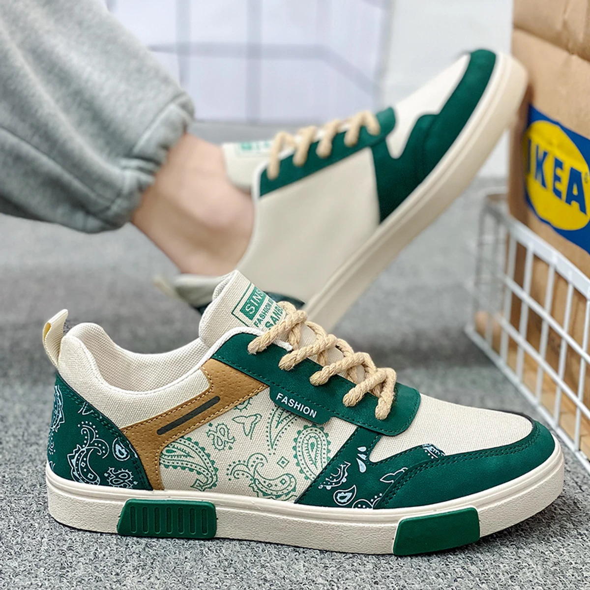 Premium Casual Sneakers For Men's - Green - SM24101