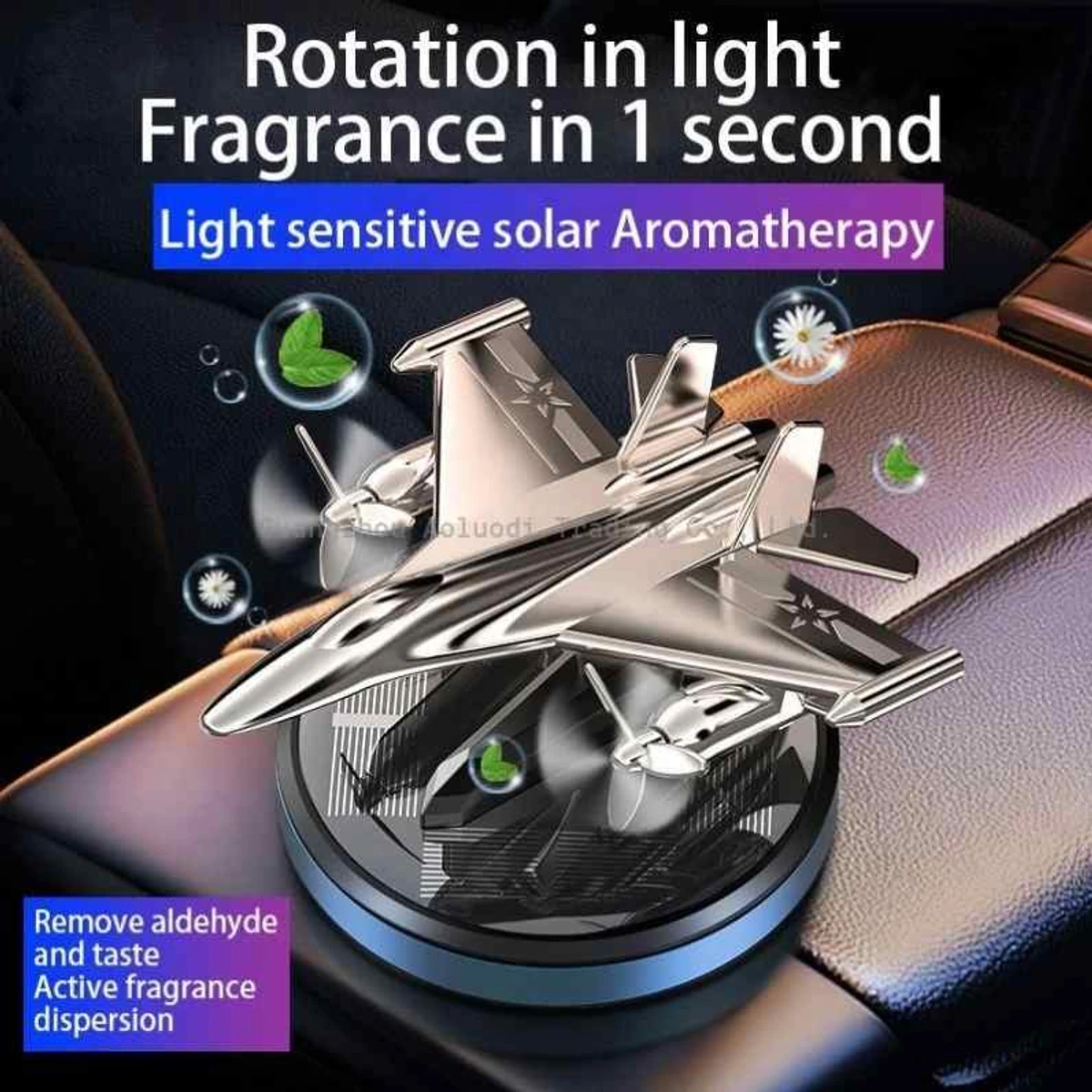 Creative Vehicle solar plane Fighter Model Design Aluminum Alloy And Plastic Make Sun Fade Resistant Solar Car Air Freshener - Image 4