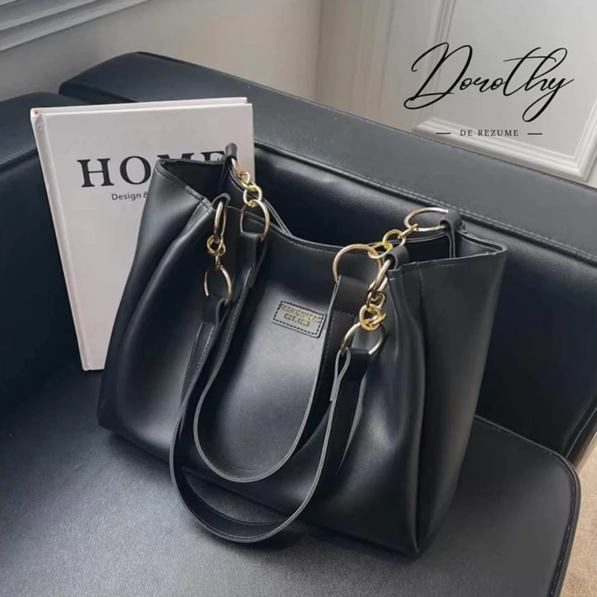 High Quality China Leather Bag (Black)