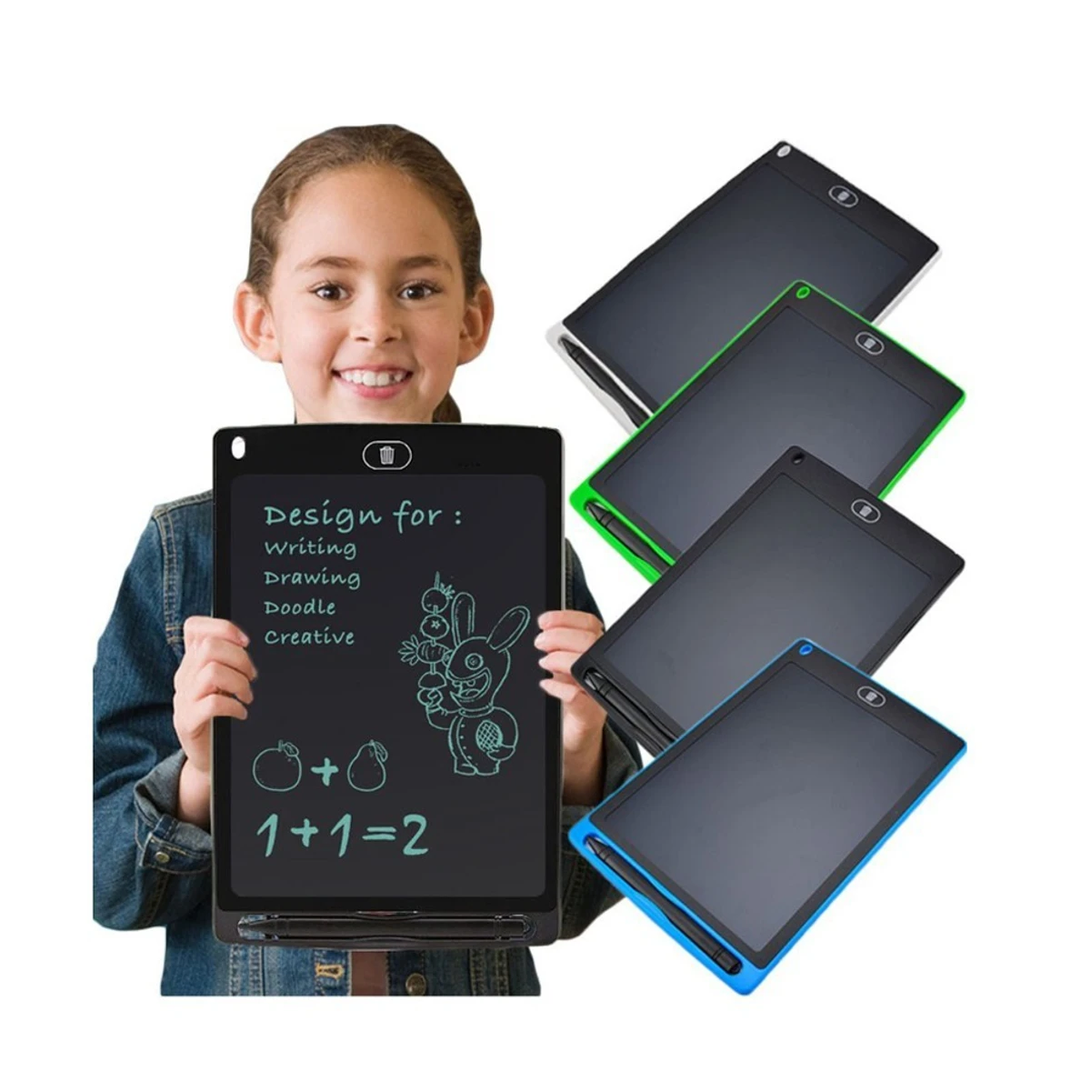 Electronic Handwriting LCD Drawing Magic Pad Board for Kids - Black