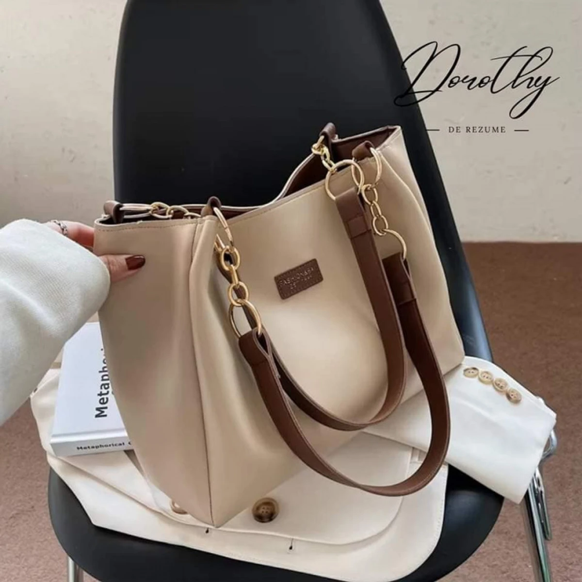 High Quality China Leather Bag (Cream)