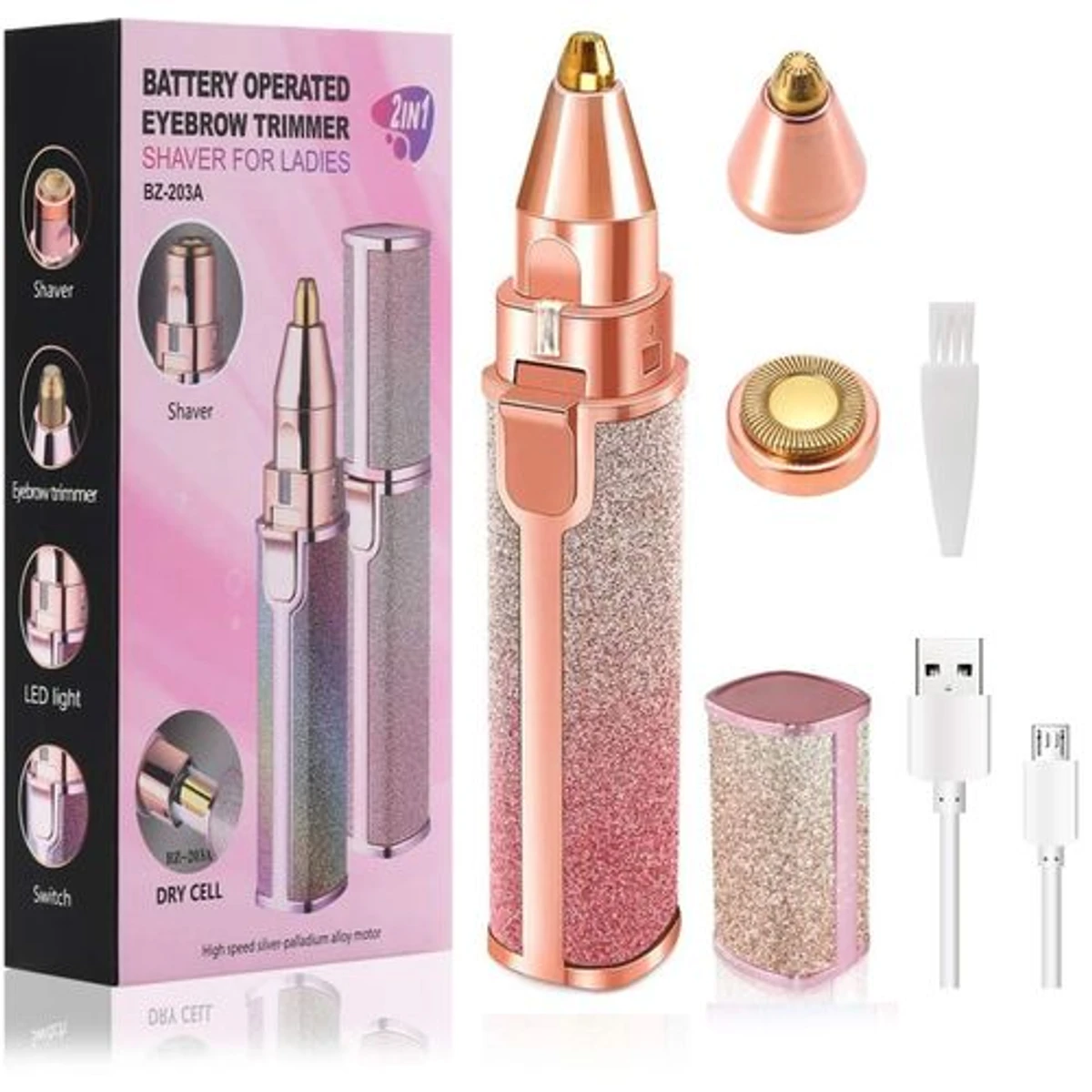 2-in-1 Lady Shaver Flawless Eyebrow Trimmer