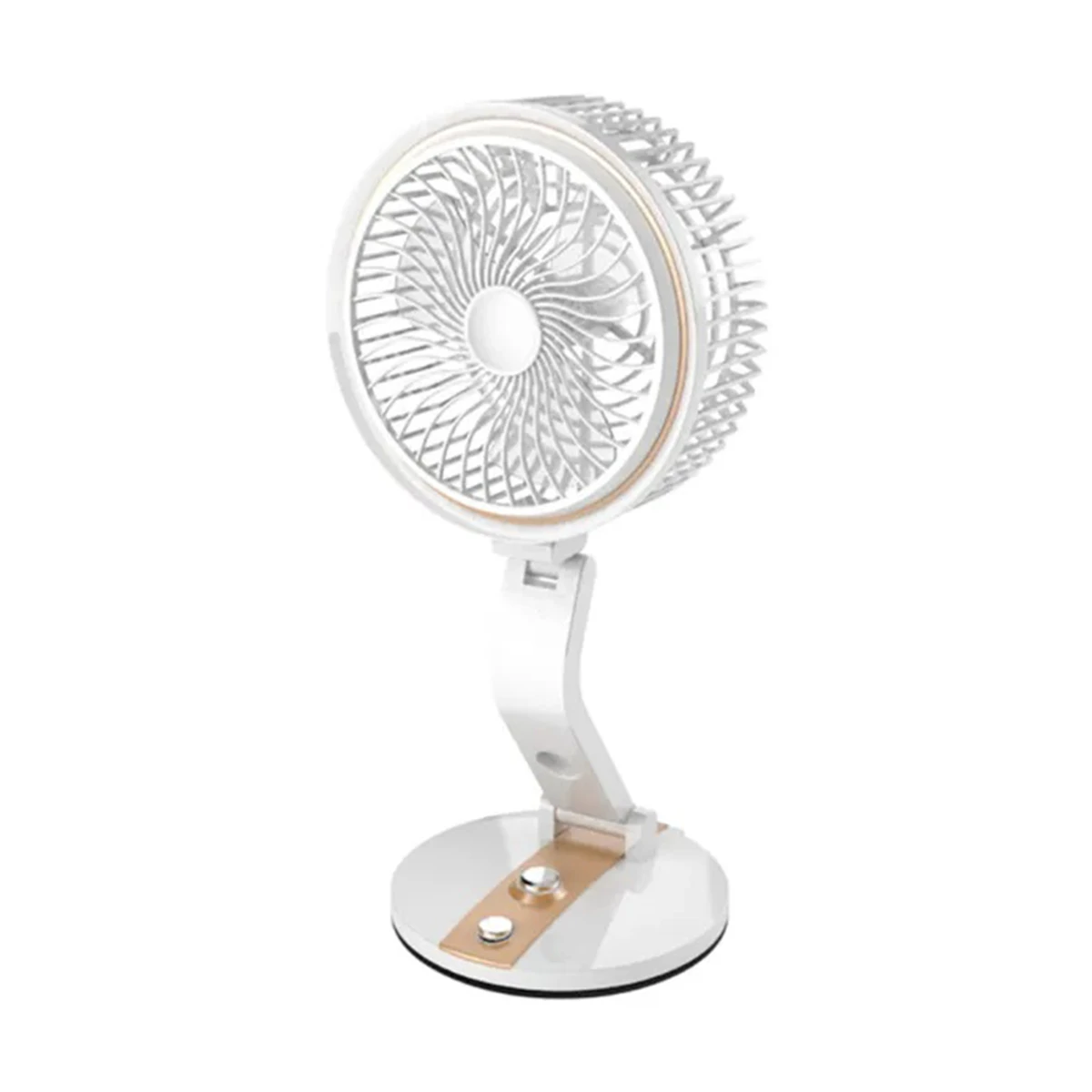 Folding Mini USB Cooling Fan With LED Light For Home and Office - White