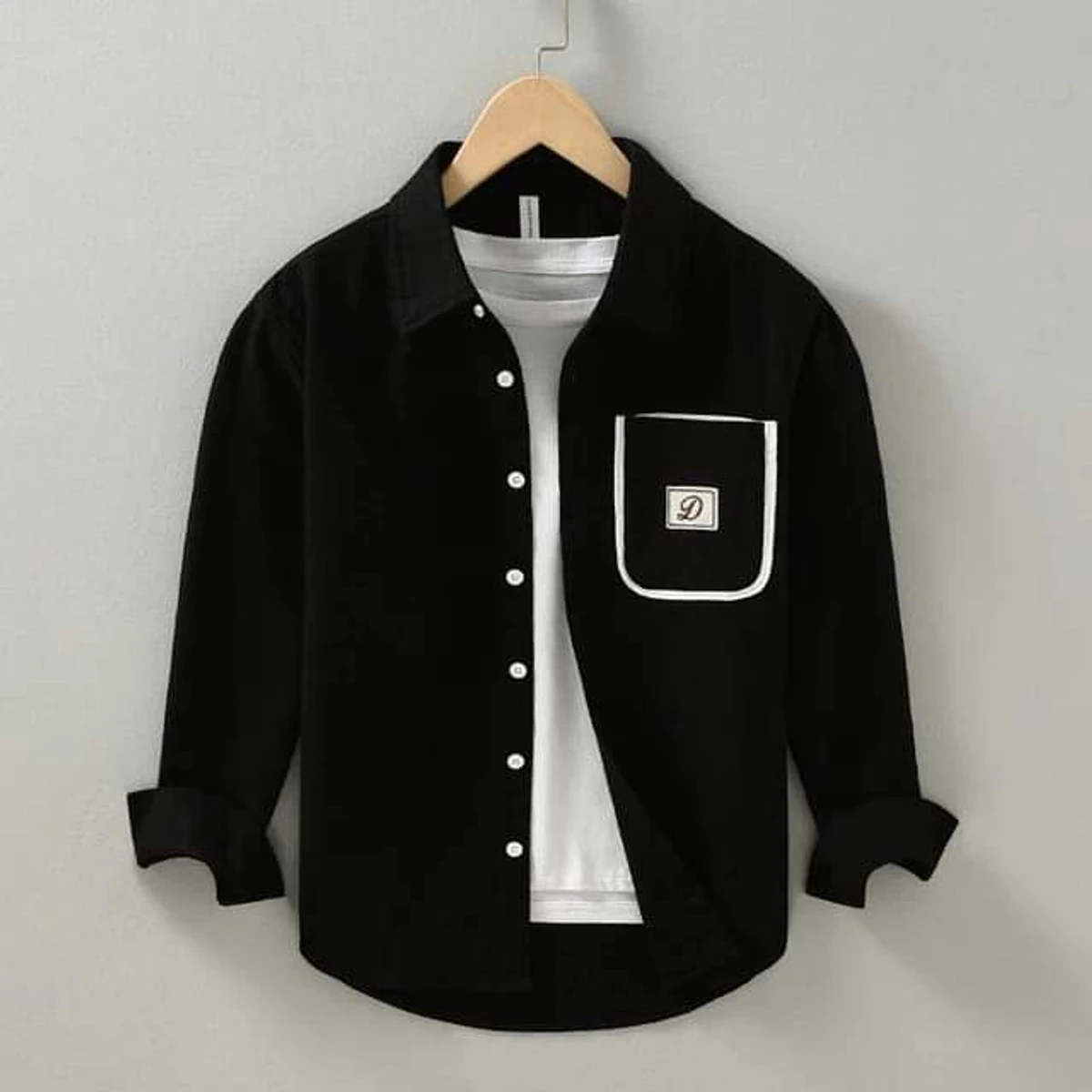 Cotton Rolex Full Sleeve Casual Shirt For Men Black-M002