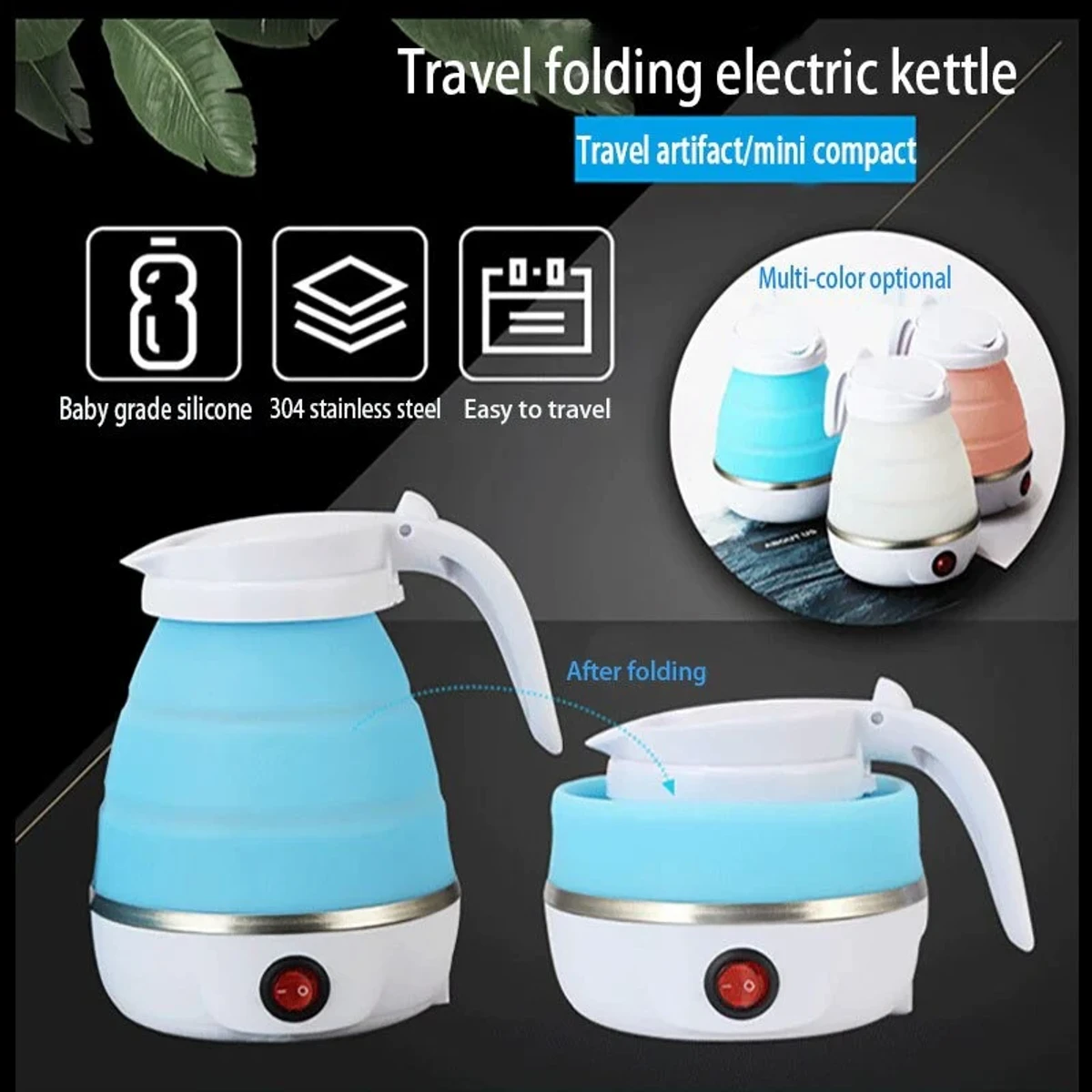 Foldable Travel Electric Silicone Water Kettle